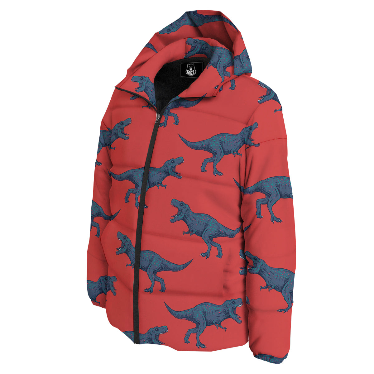 Tyrannosaurus Rex Print Pattern Down Jacket-grizzshop