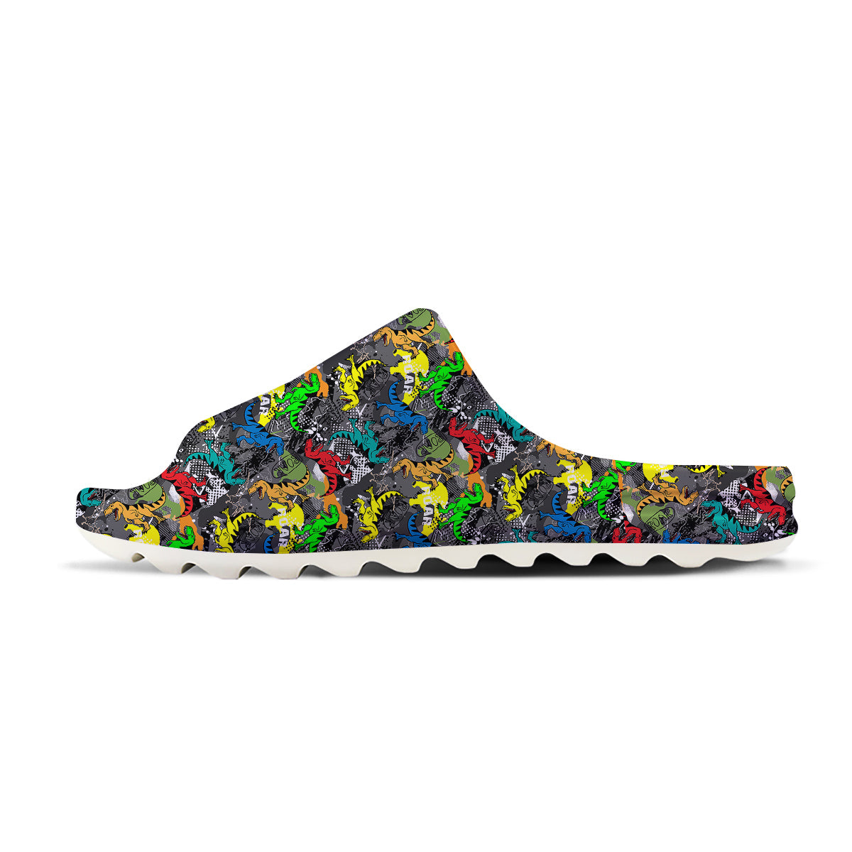 Tyrannosaurus Rex Colorful Print Sandals-grizzshop