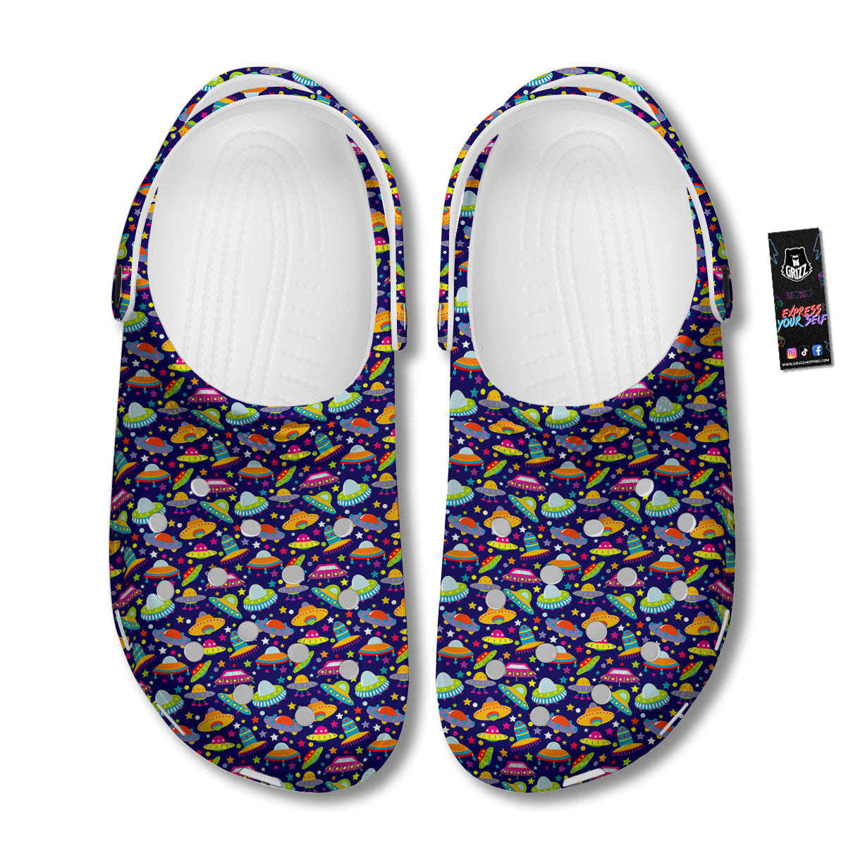 UFO Colorful Print Pattern Clog-grizzshop