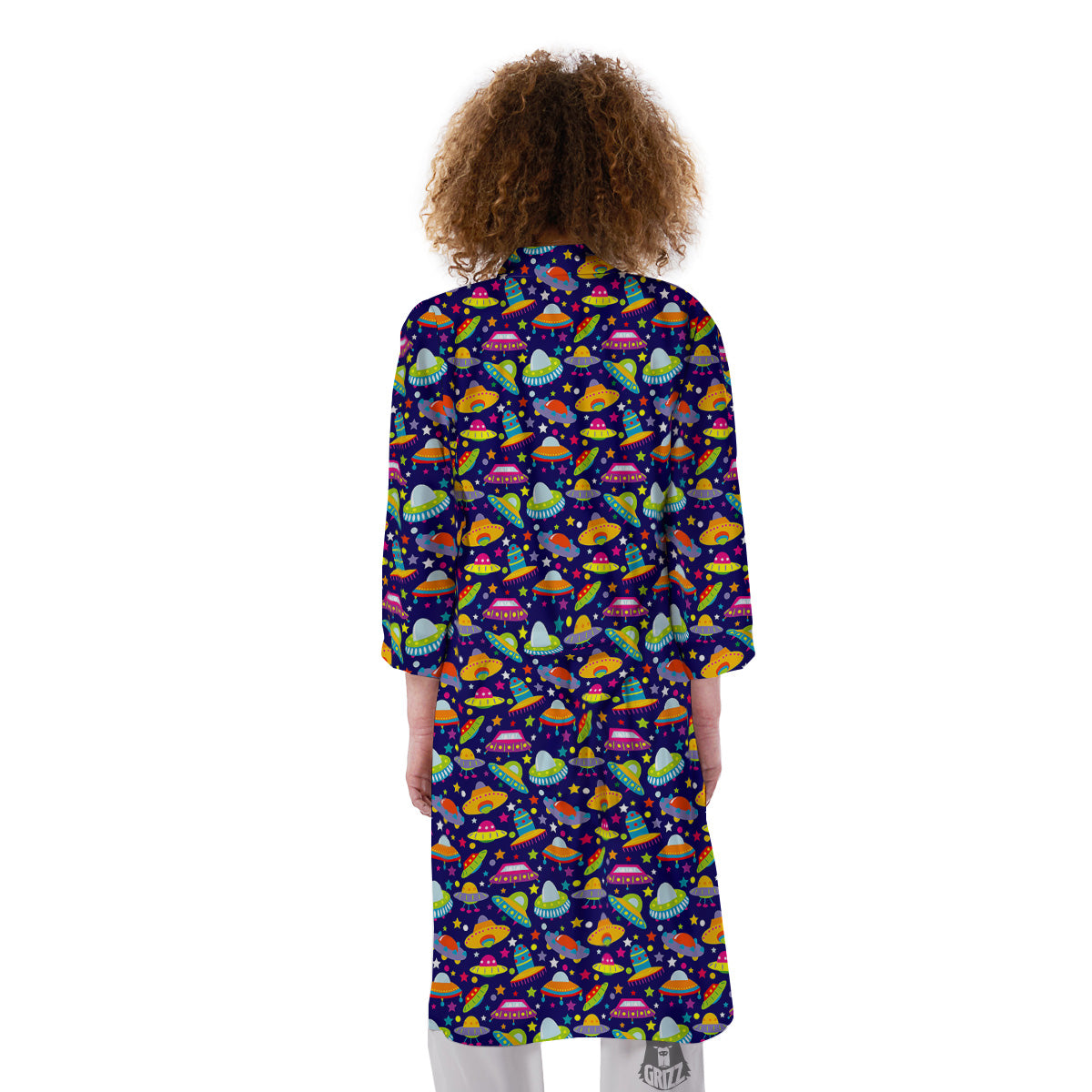 UFO Colorful Print Pattern Kimono-grizzshop