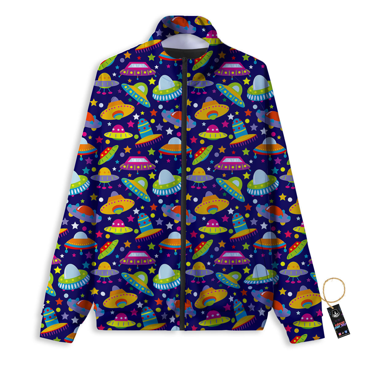 UFO Colorful Print Pattern Track Jacket-grizzshop