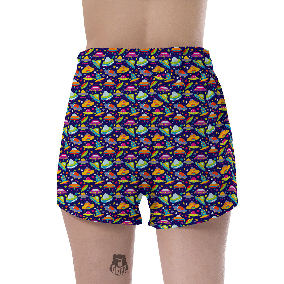 UFO Colorful Print Pattern Women's Shorts-grizzshop
