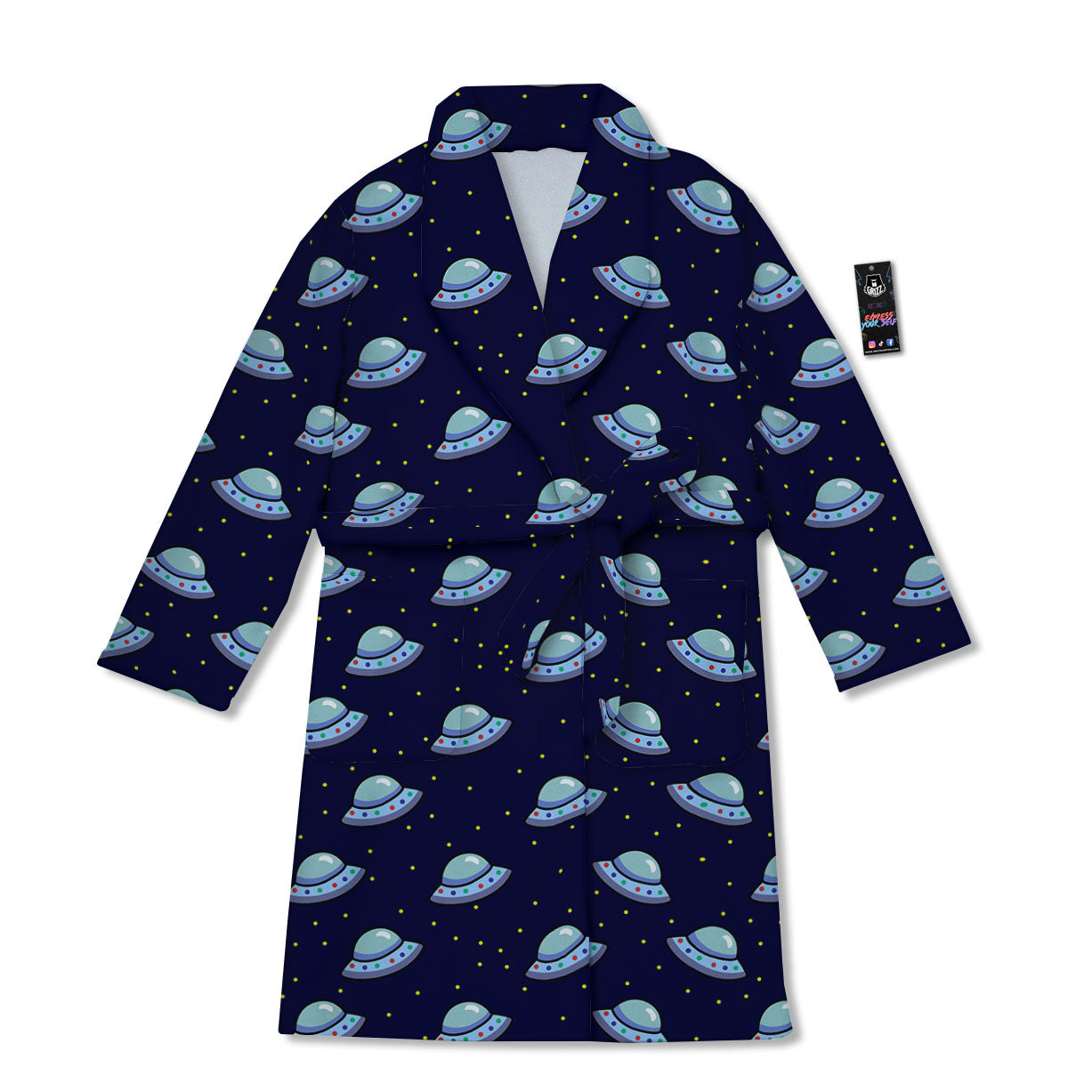 UFO Galaxy Print Pattern Bathrobe-grizzshop