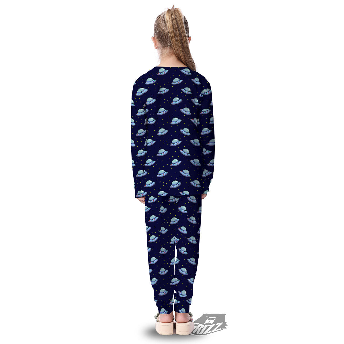 UFO Galaxy Print Pattern Kid's Pajamas-grizzshop