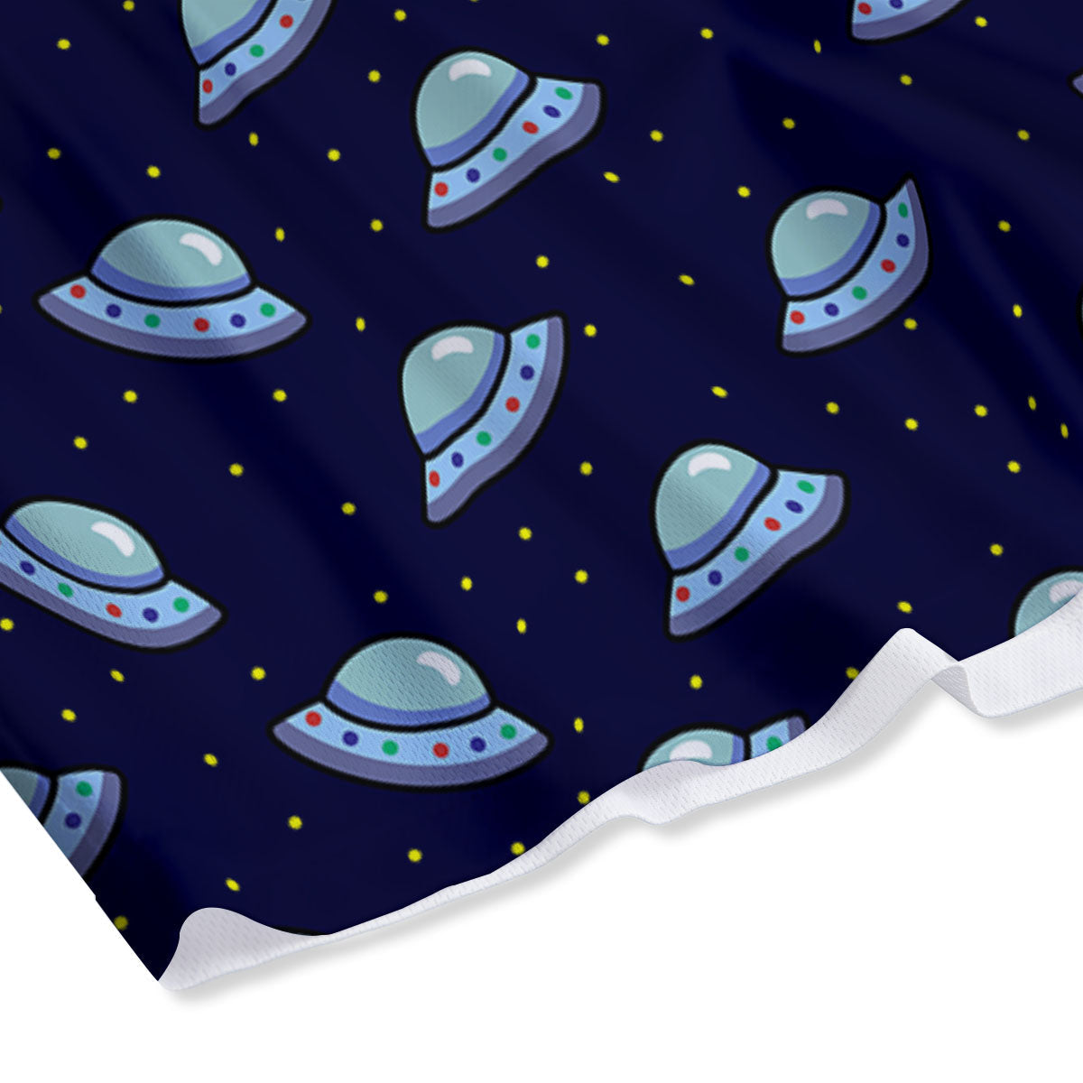 UFO Galaxy Print Pattern Mesh Shorts