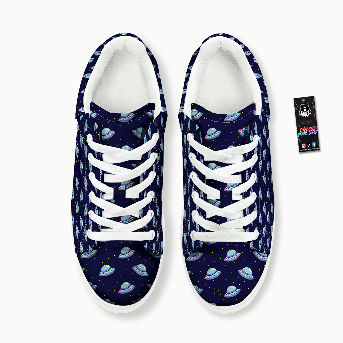 UFO Galaxy Print Pattern Platform Shoes-grizzshop