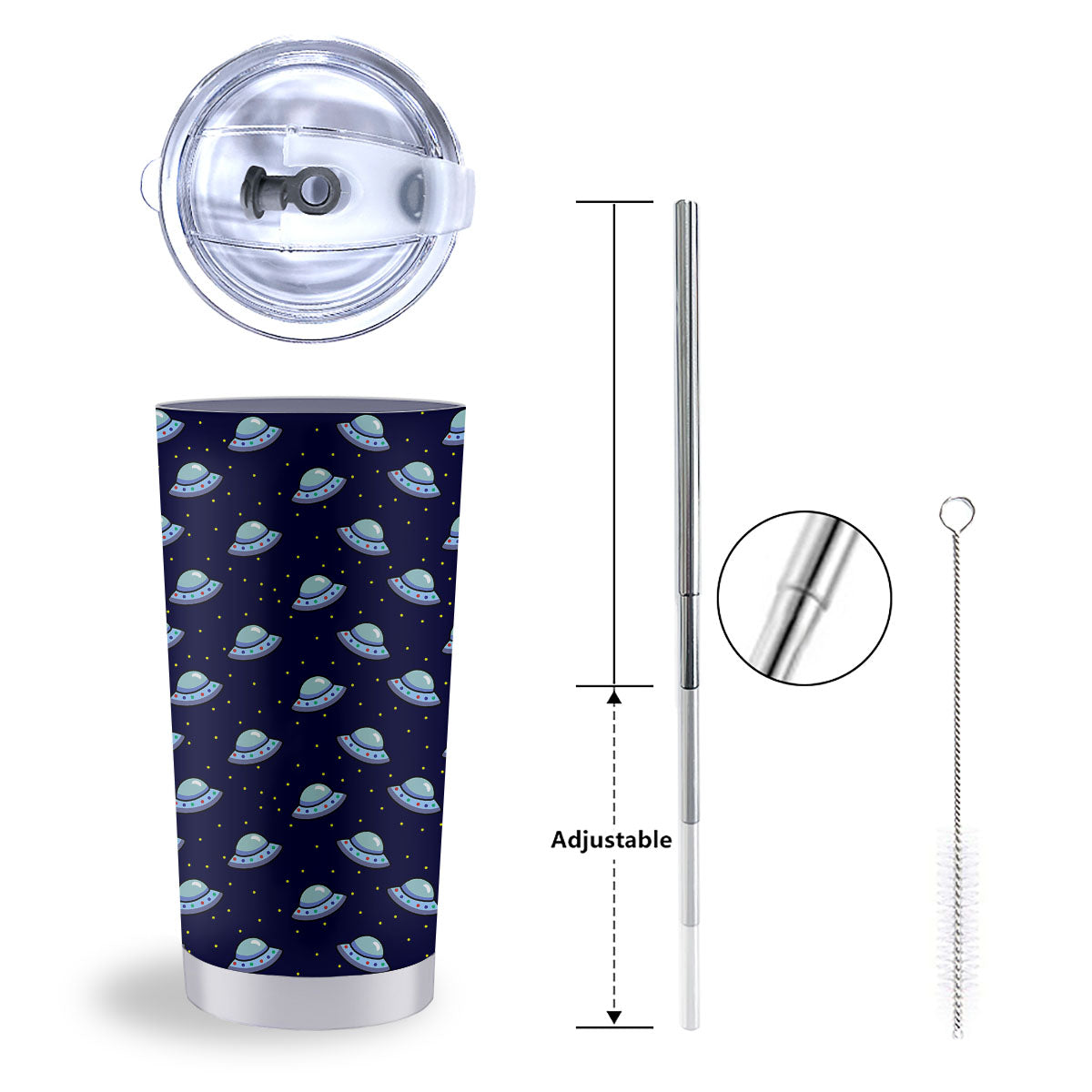 UFO Galaxy Print Pattern Tumbler-grizzshop