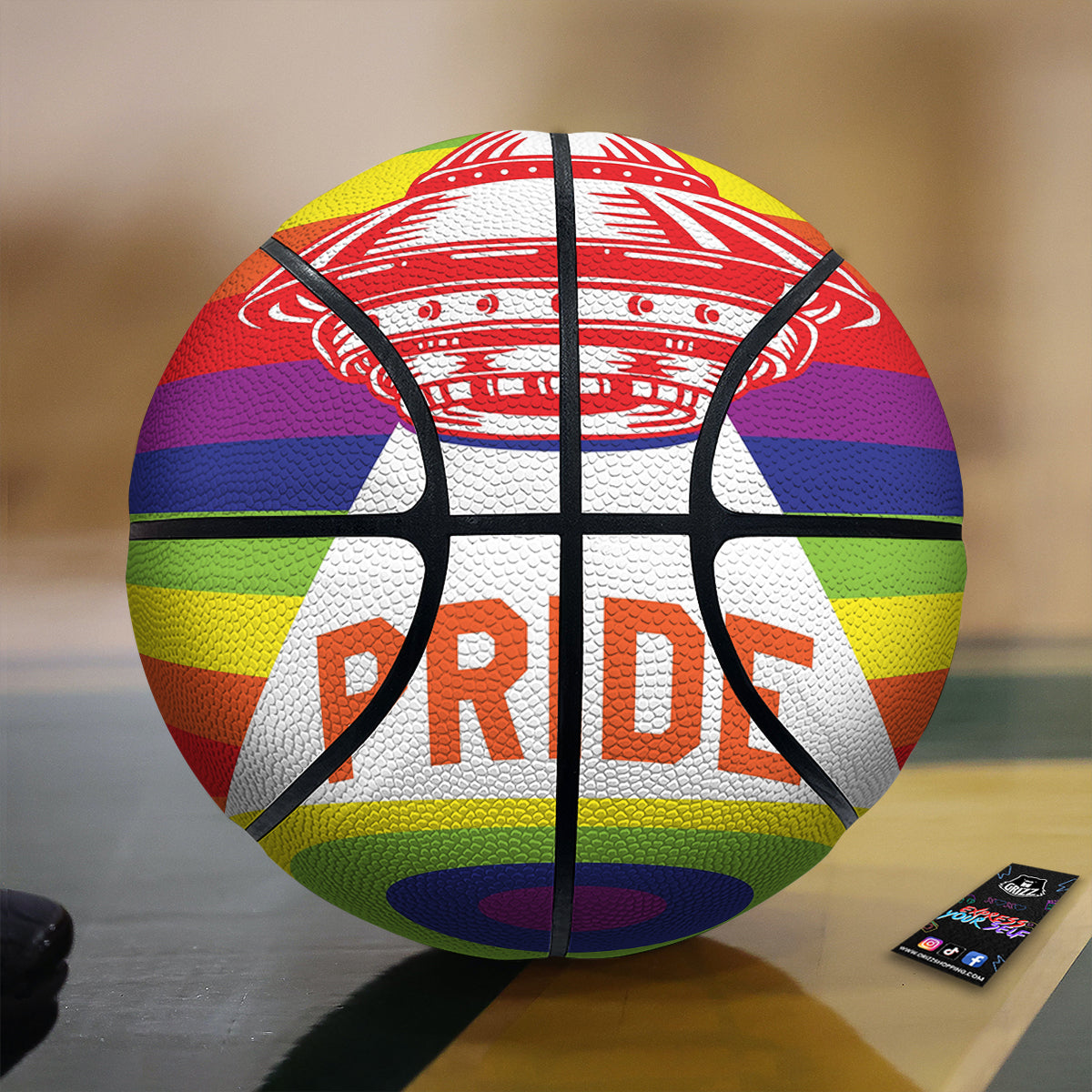 UFO LGBT Pride Rainbow Print Basketball-grizzshop