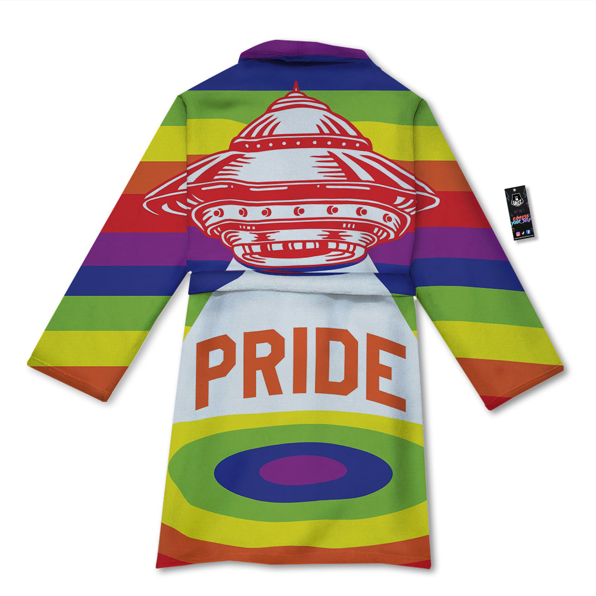 UFO LGBT Pride Rainbow Print Bathrobe-grizzshop