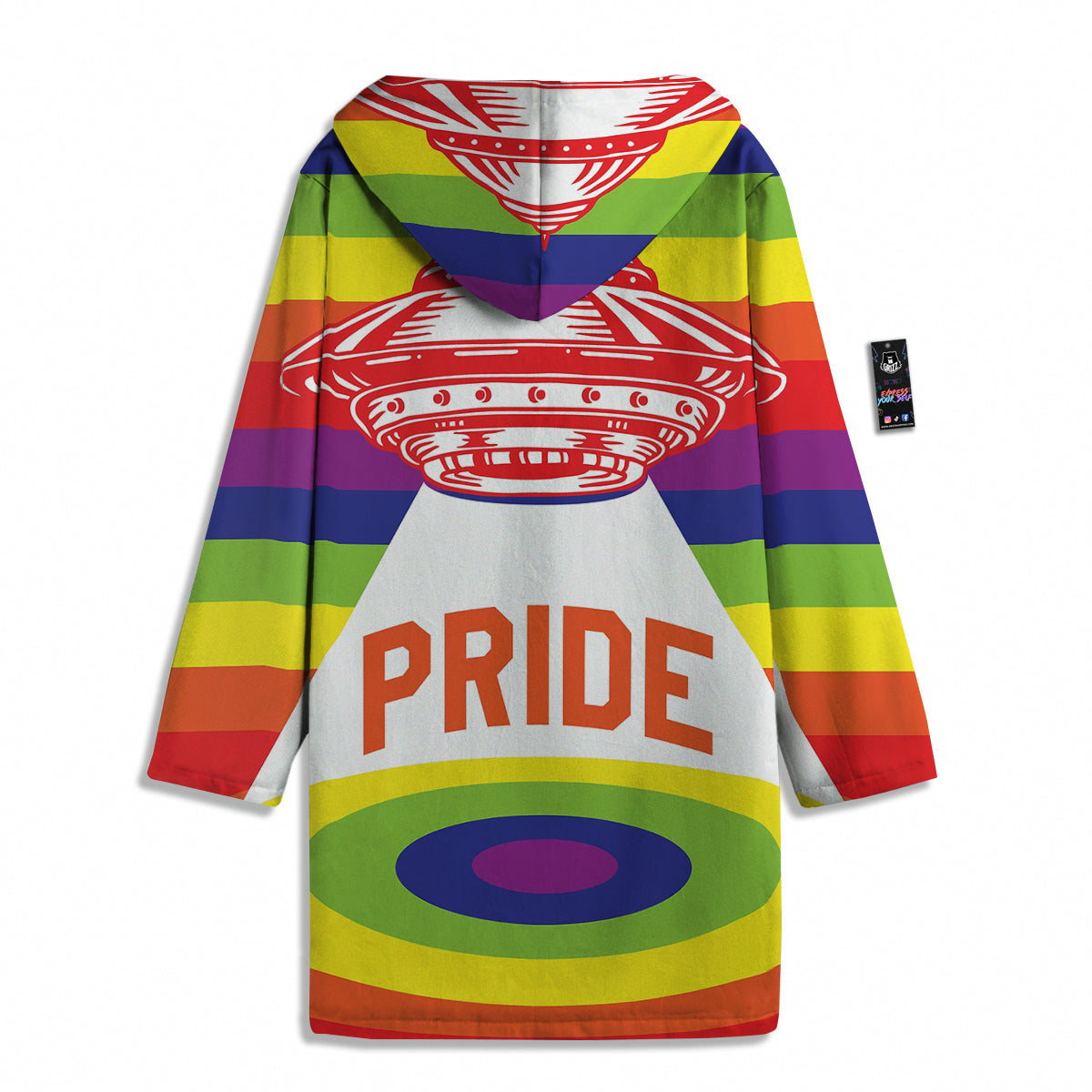 UFO LGBT Pride Rainbow Print Men's Windbreaker Jacket-grizzshop