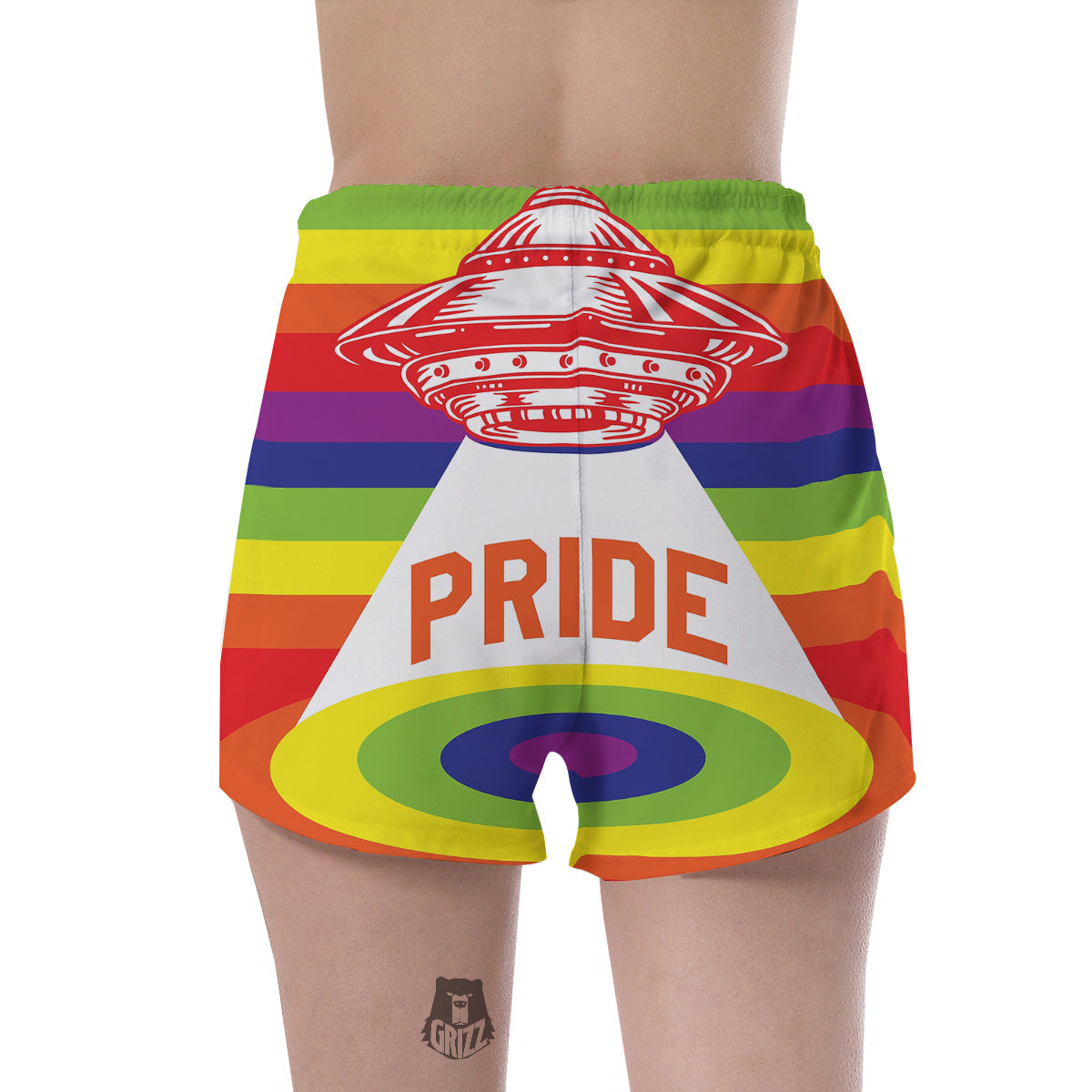 UFO LGBT Pride Rainbow Print Women's Shorts-grizzshop