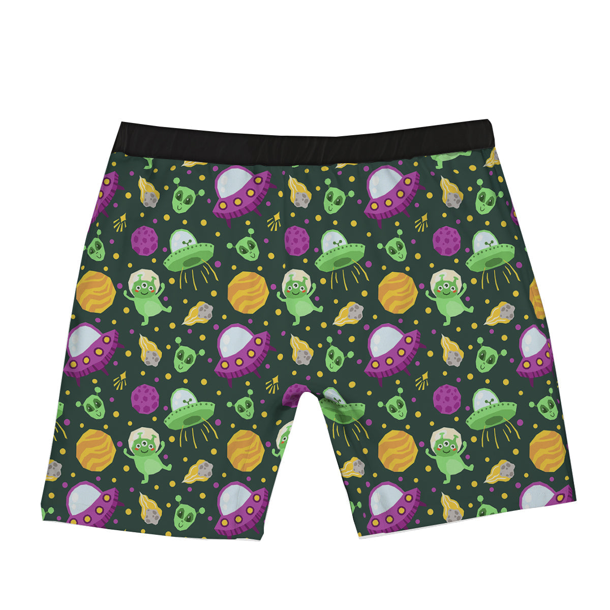 UFO Little Green Alien Print Pattern Boxer Briefs-grizzshop