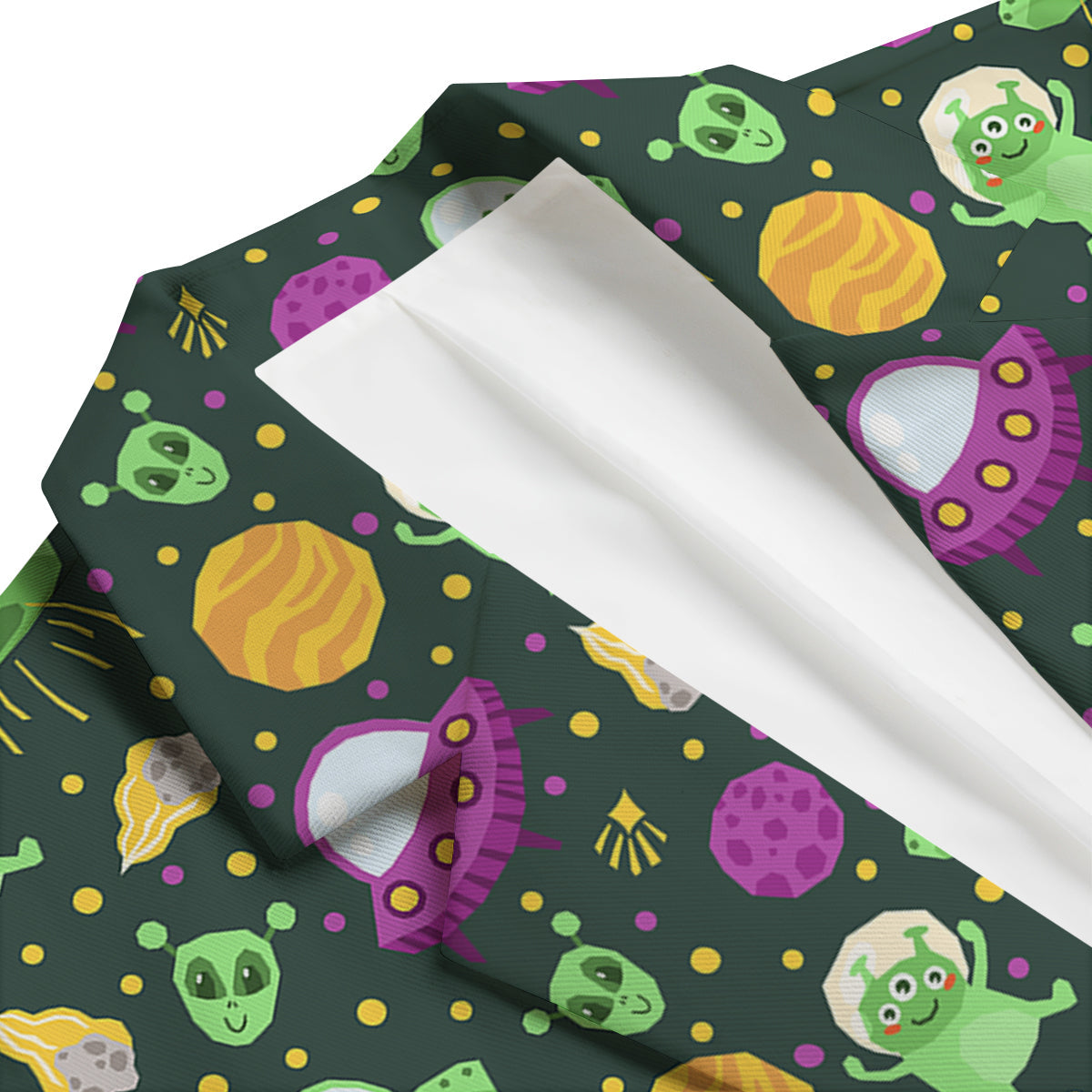 UFO Little Green Alien Print Pattern Men's Blazer-grizzshop