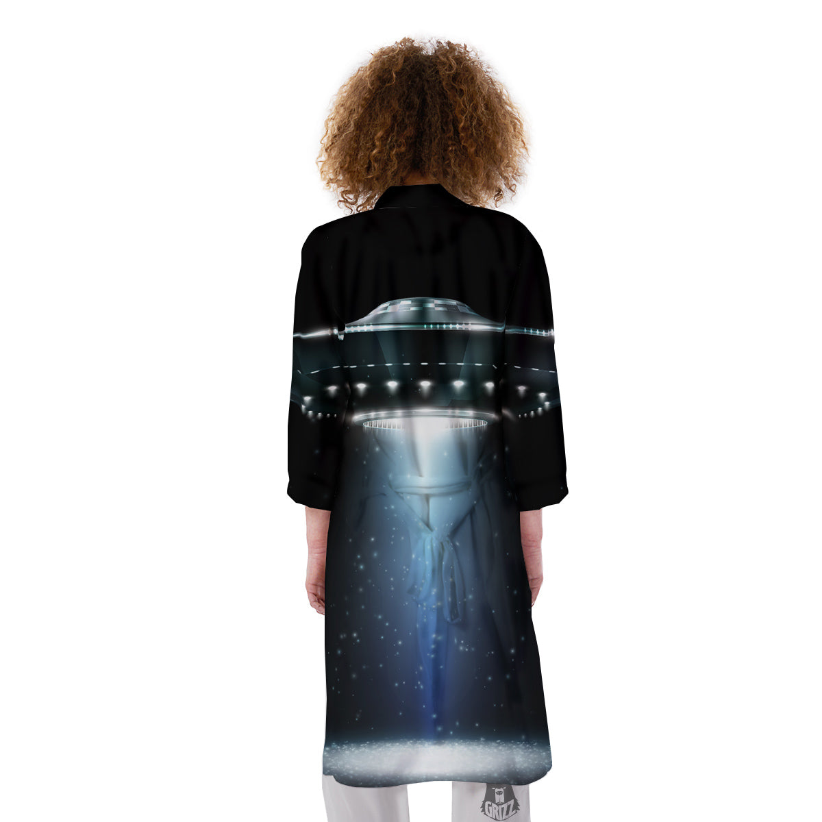 UFO Night Dark Print Kimono-grizzshop