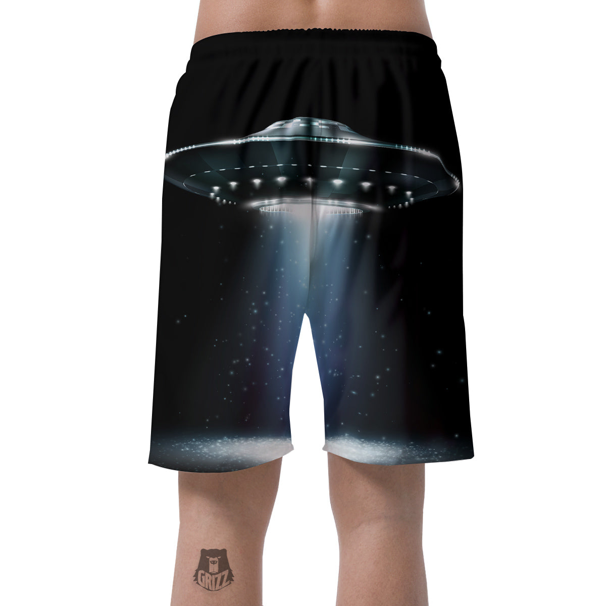 UFO Night Dark Print Men's Shorts-grizzshop