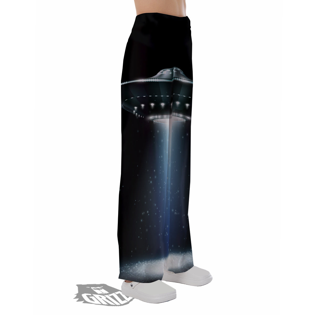 UFO Night Dark Print Pajama Pants-grizzshop
