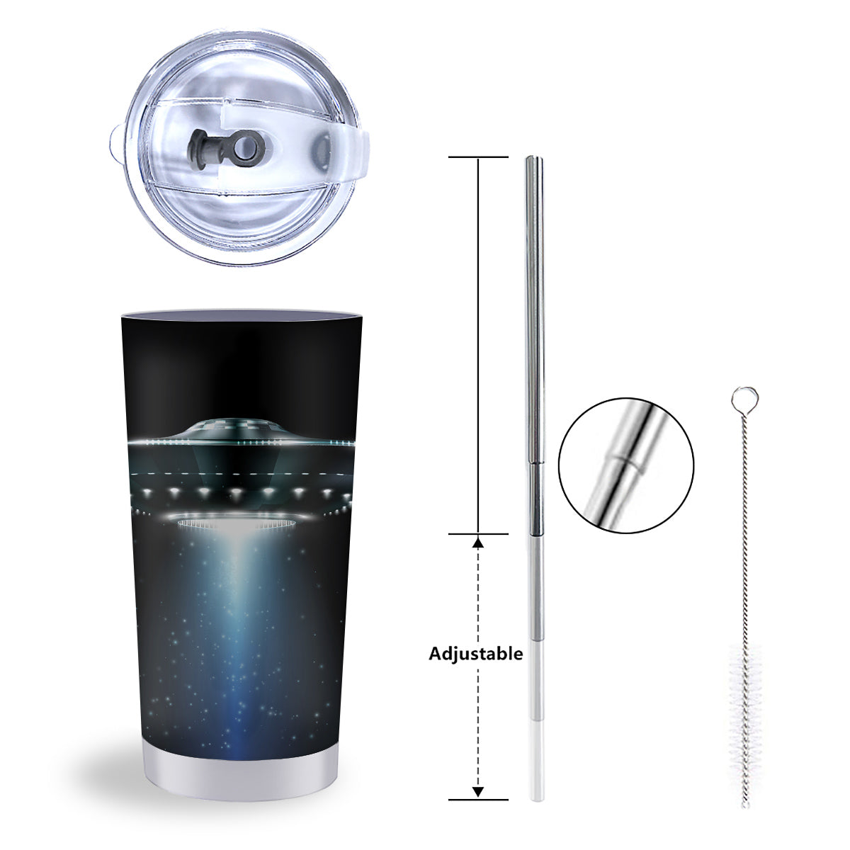 UFO Night Dark Print Tumbler-grizzshop