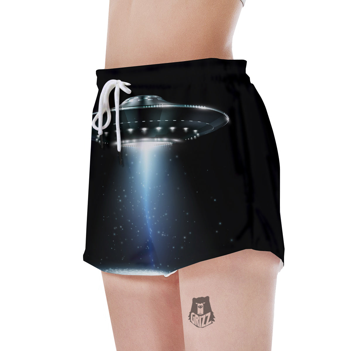 UFO Night Dark Print Women's Shorts-grizzshop