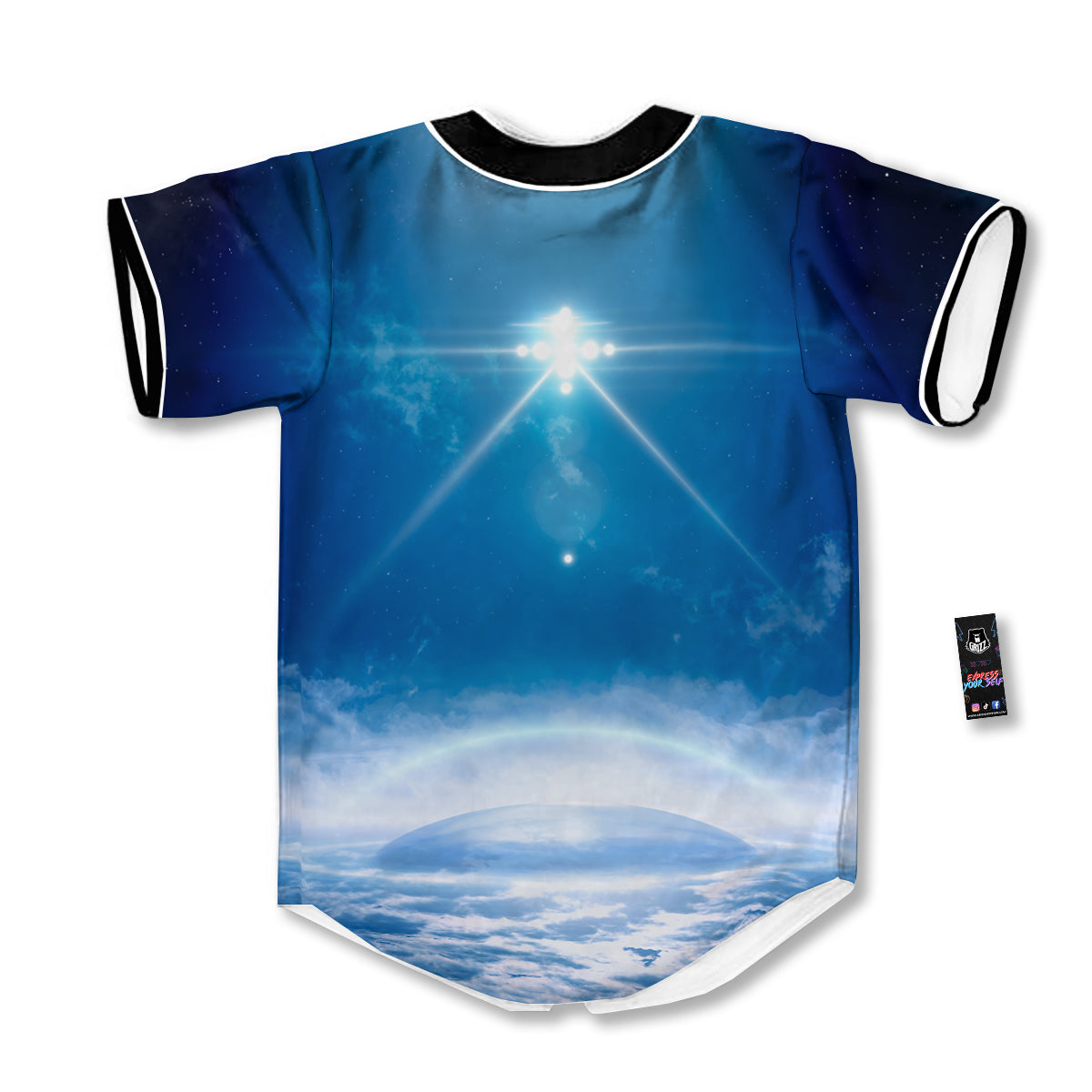 UFO On Planet Earth Print Baseball Jersey-grizzshop