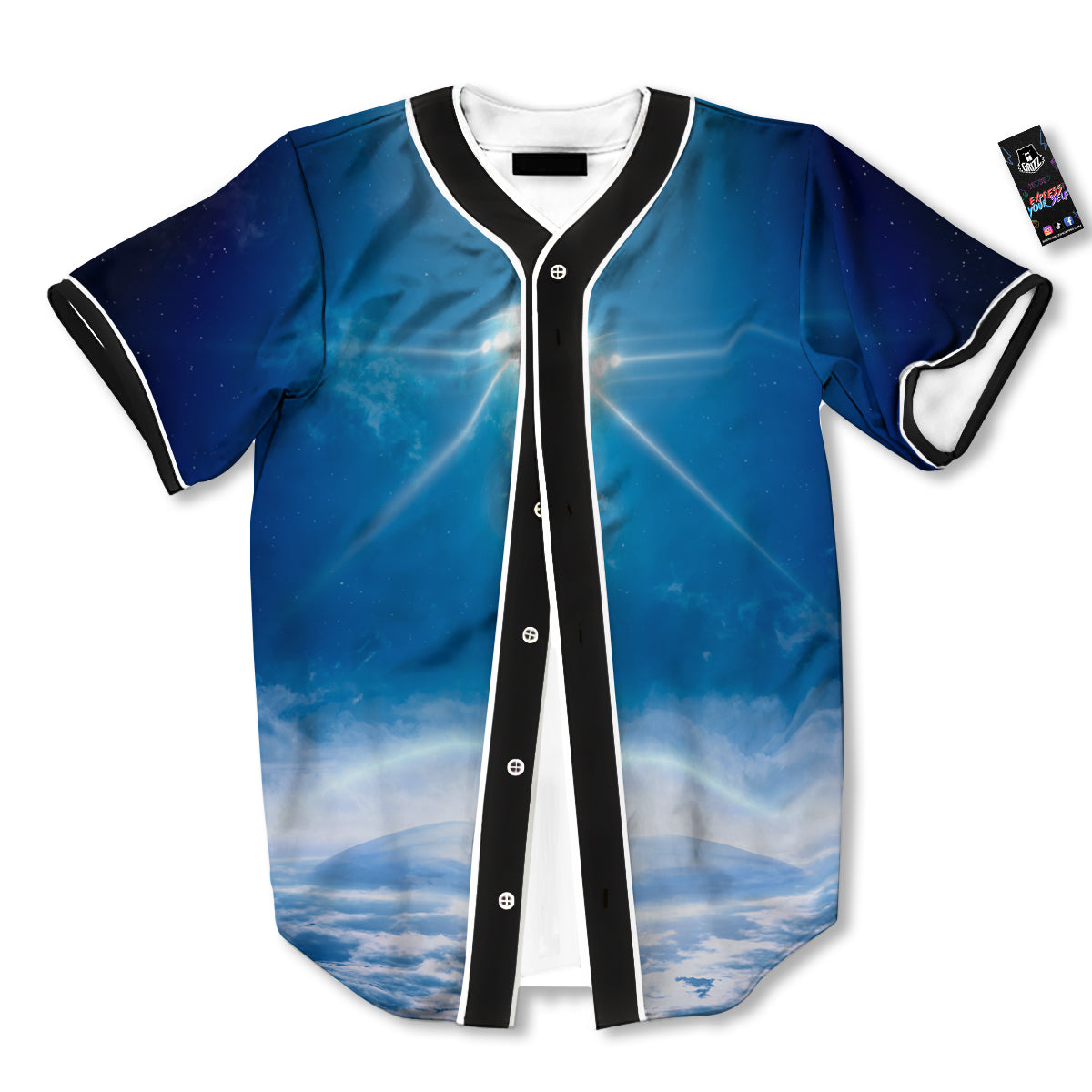 UFO On Planet Earth Print Baseball Jersey-grizzshop