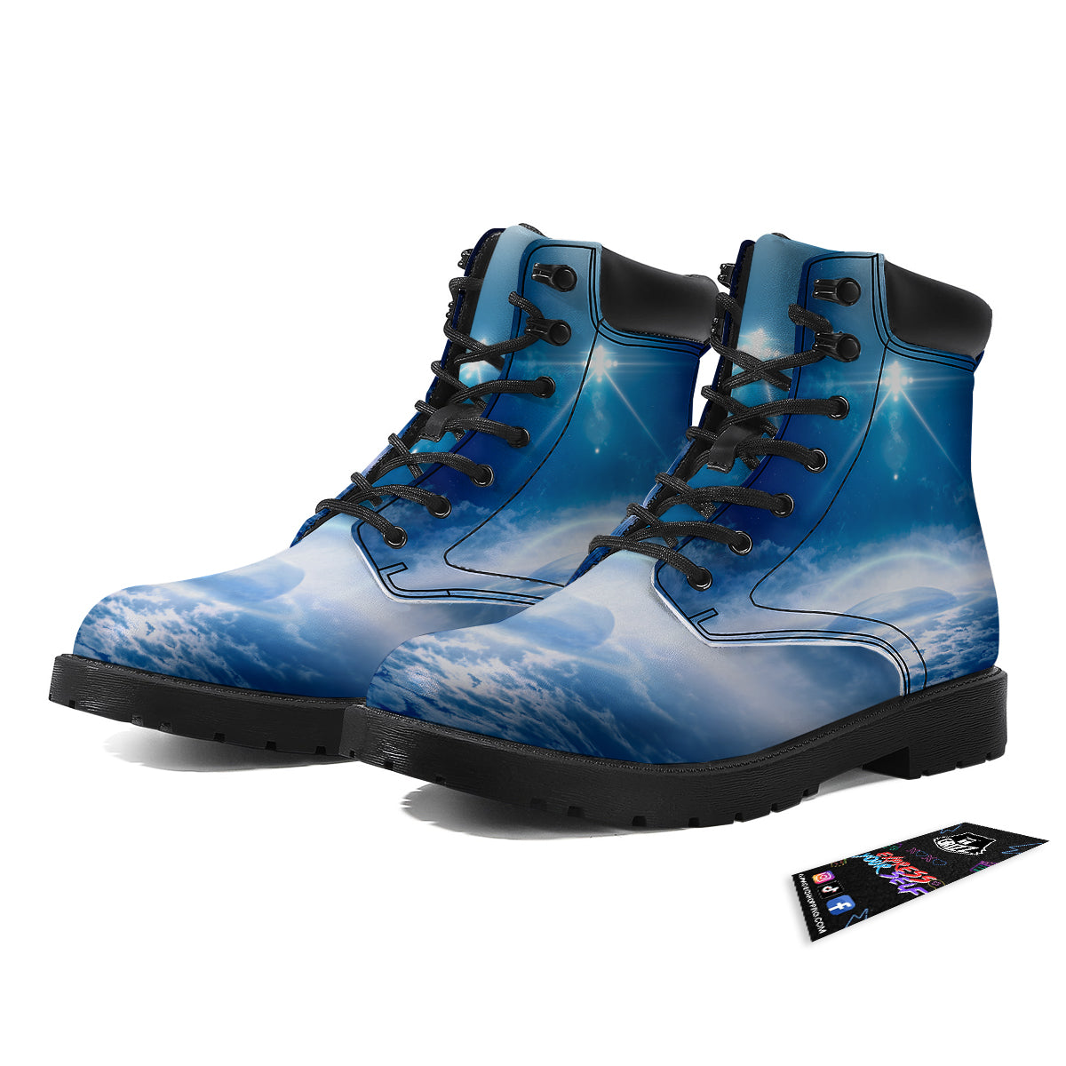 UFO On Planet Earth Print Boots-grizzshop