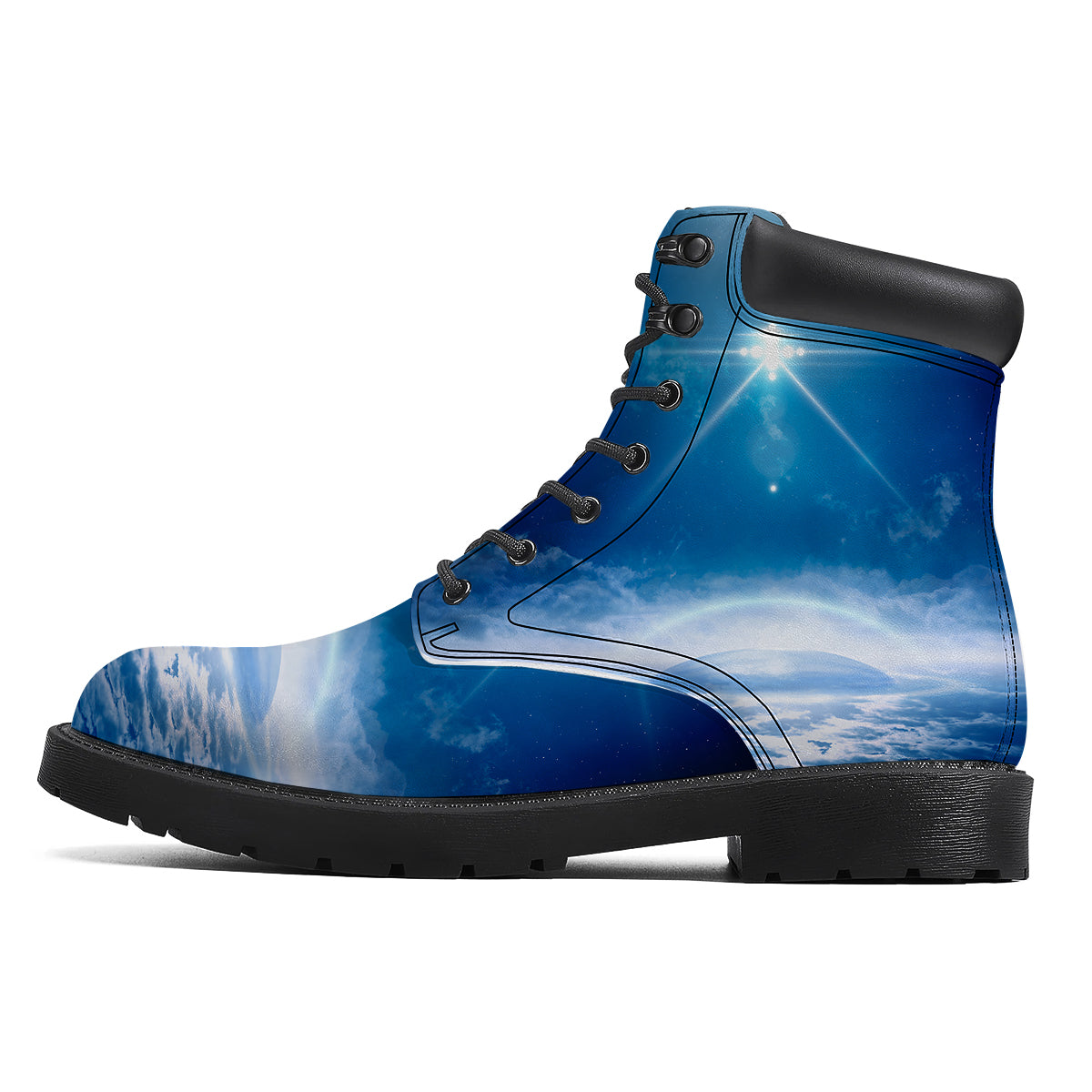 UFO On Planet Earth Print Boots-grizzshop
