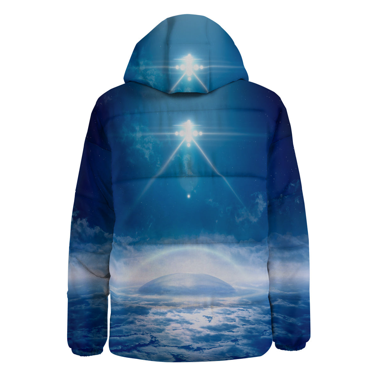 UFO On Planet Earth Print Down Jacket-grizzshop