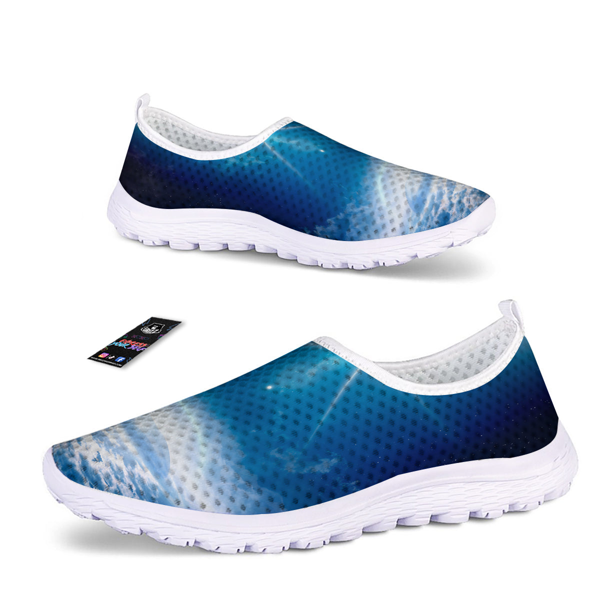 UFO On Planet Earth Print Nurse Shoes-grizzshop