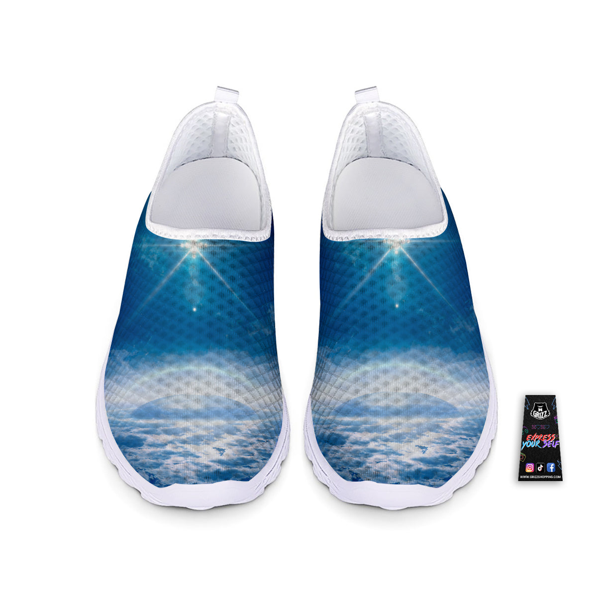 UFO On Planet Earth Print Nurse Shoes-grizzshop