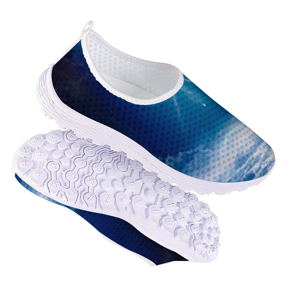 UFO On Planet Earth Print Nurse Shoes-grizzshop