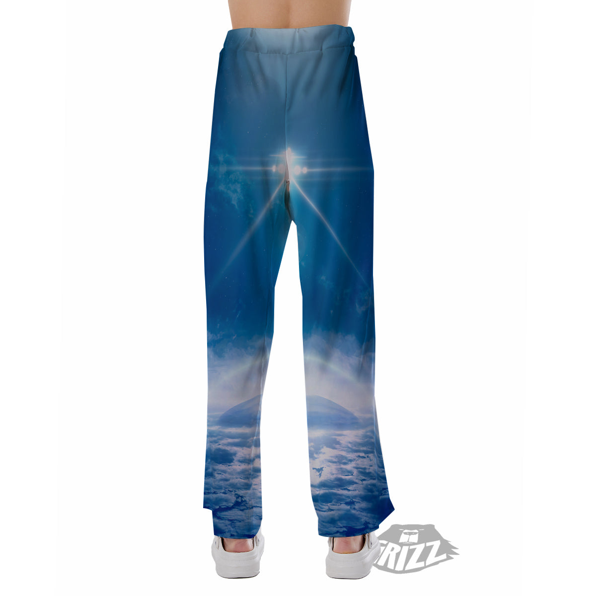 UFO On Planet Earth Print Pajama Pants-grizzshop