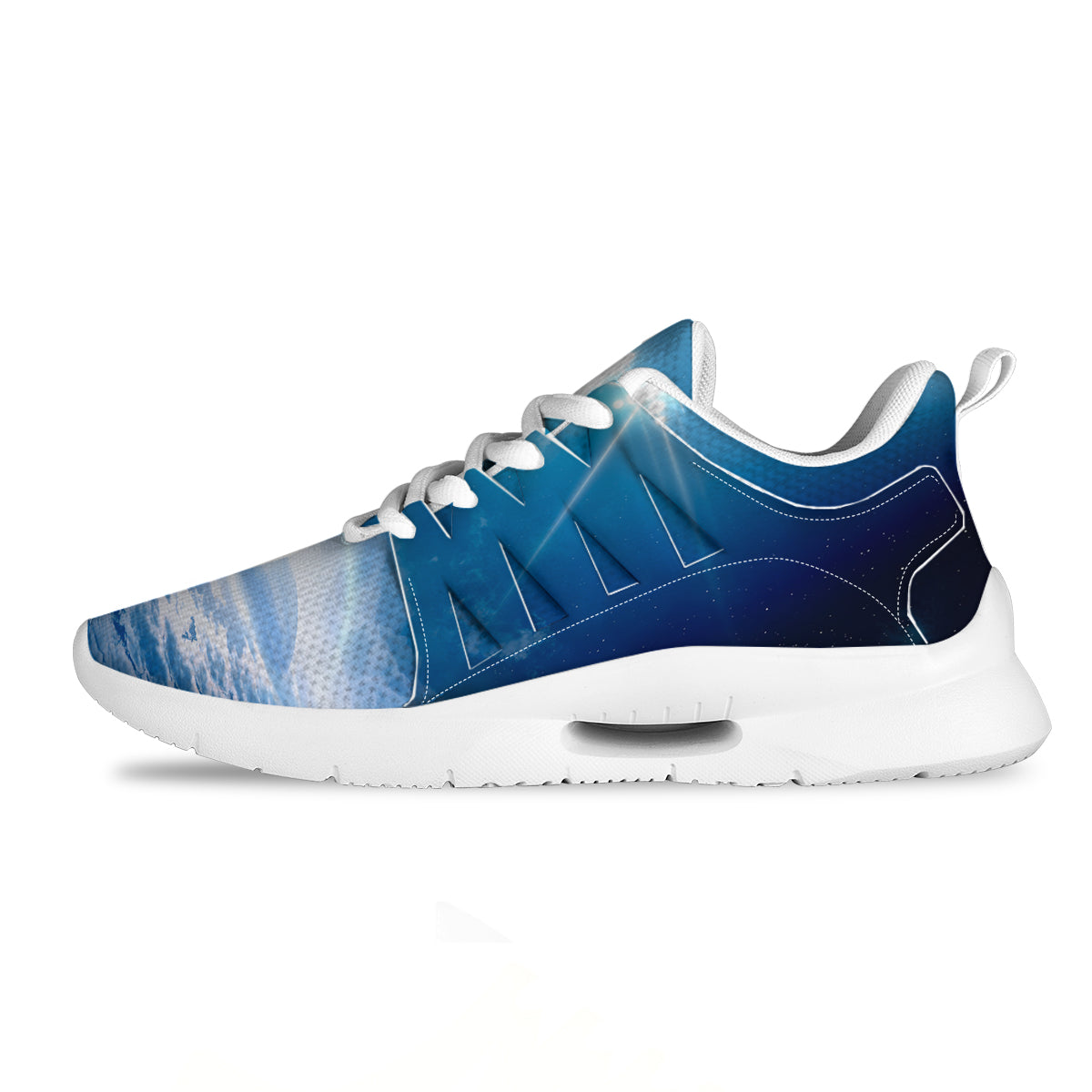 UFO On Planet Earth Print Tennis Shoes-grizzshop