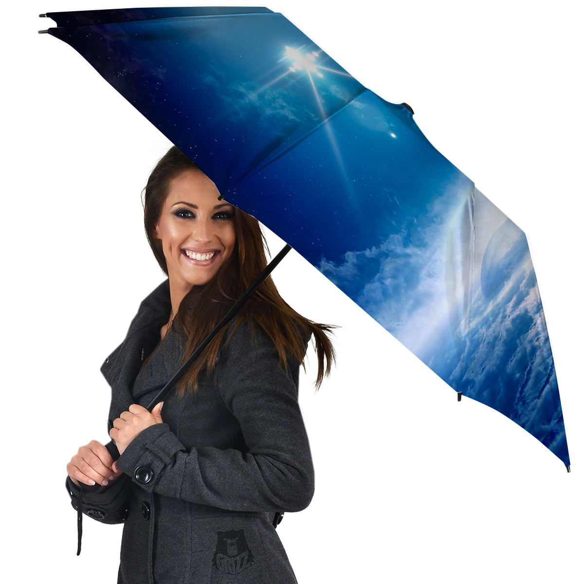 UFO On Planet Earth Print Umbrella-grizzshop