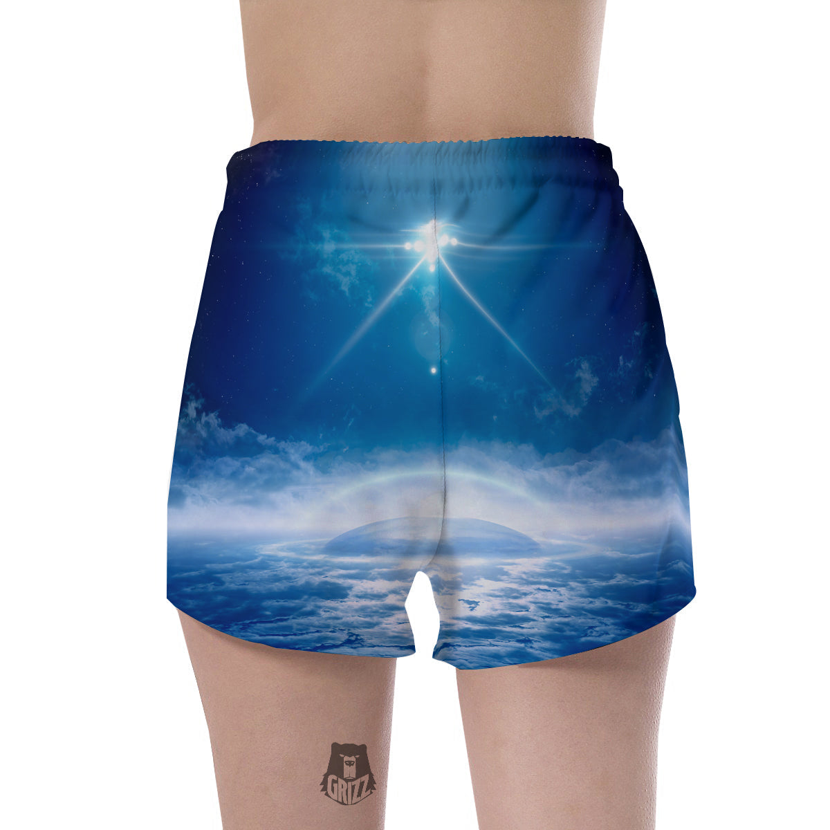 UFO On Planet Earth Print Women's Shorts-grizzshop