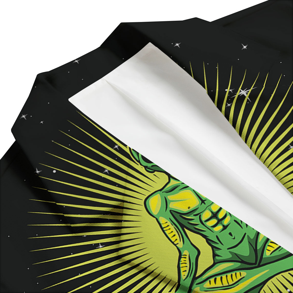 UFO Space Green Alien Print Men's Blazer-grizzshop