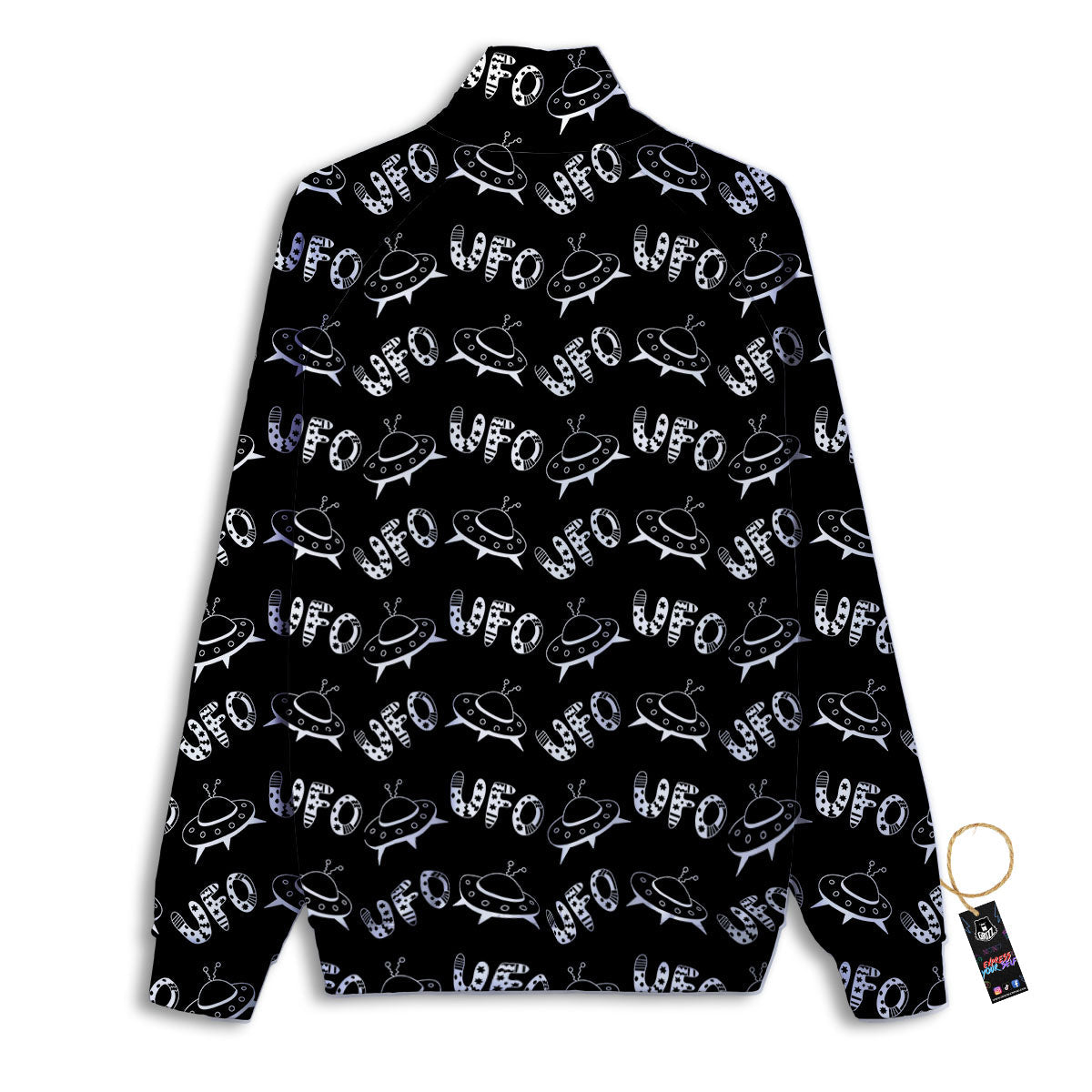 UFO White And Black Print Pattern Track Jacket-grizzshop