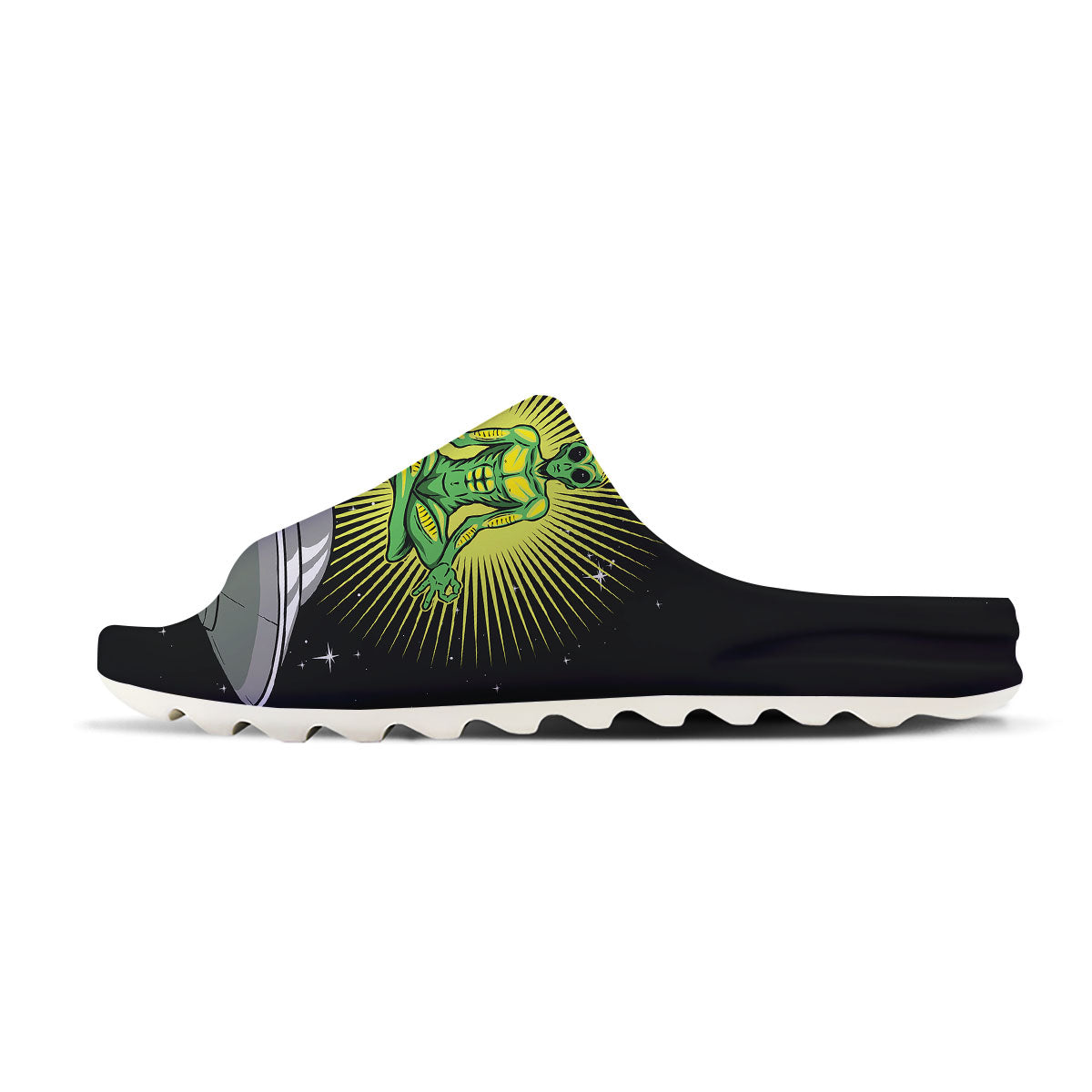 UFO Space Green Alien Print Sandals-grizzshop