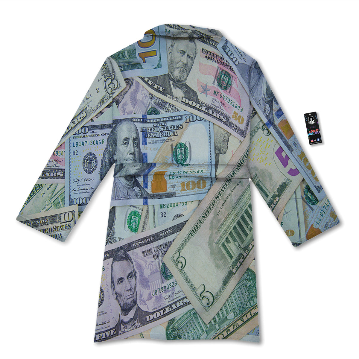 US Dollar Print Bathrobe-grizzshop