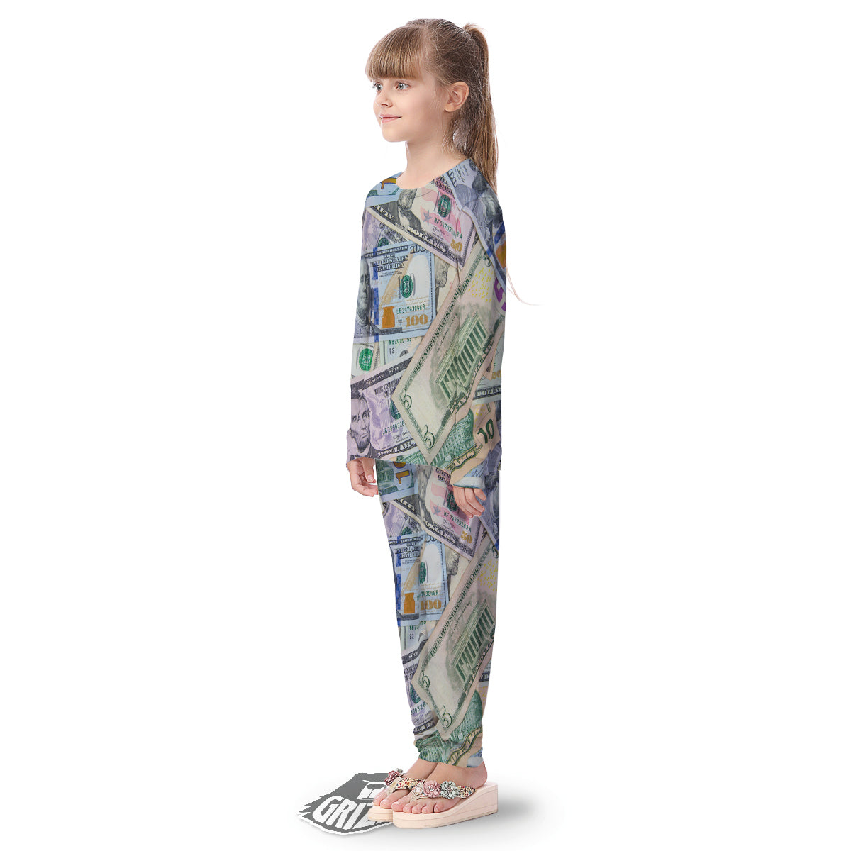 US Dollar Print Kid's Pajamas-grizzshop