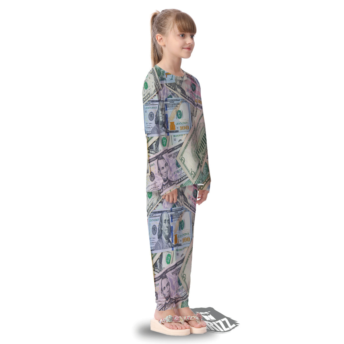 US Dollar Print Kid's Pajamas-grizzshop