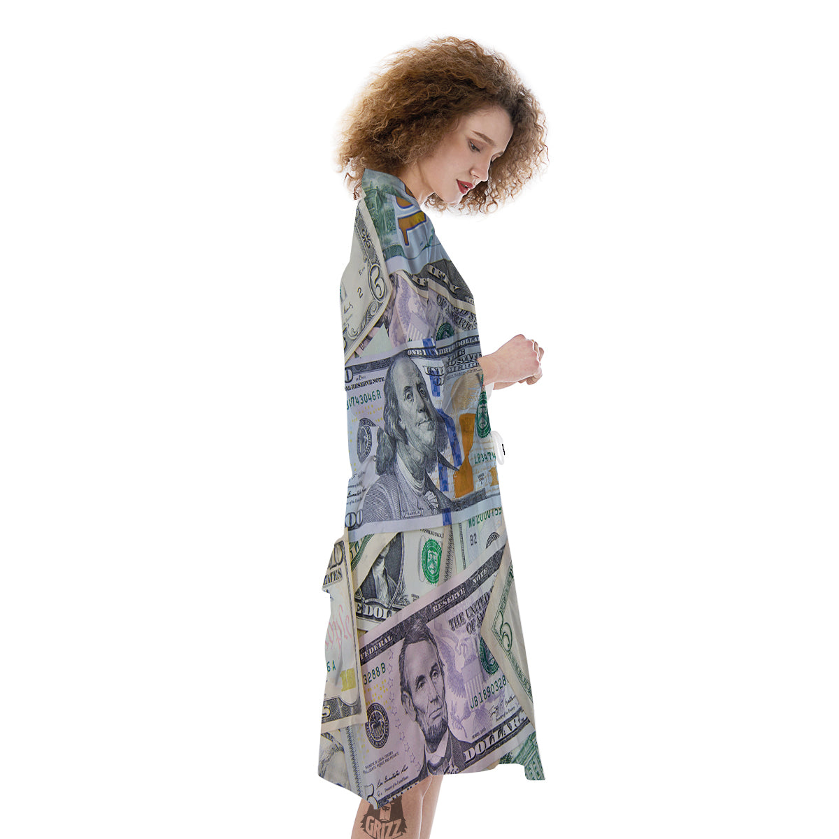 US Dollar Print Kimono-grizzshop