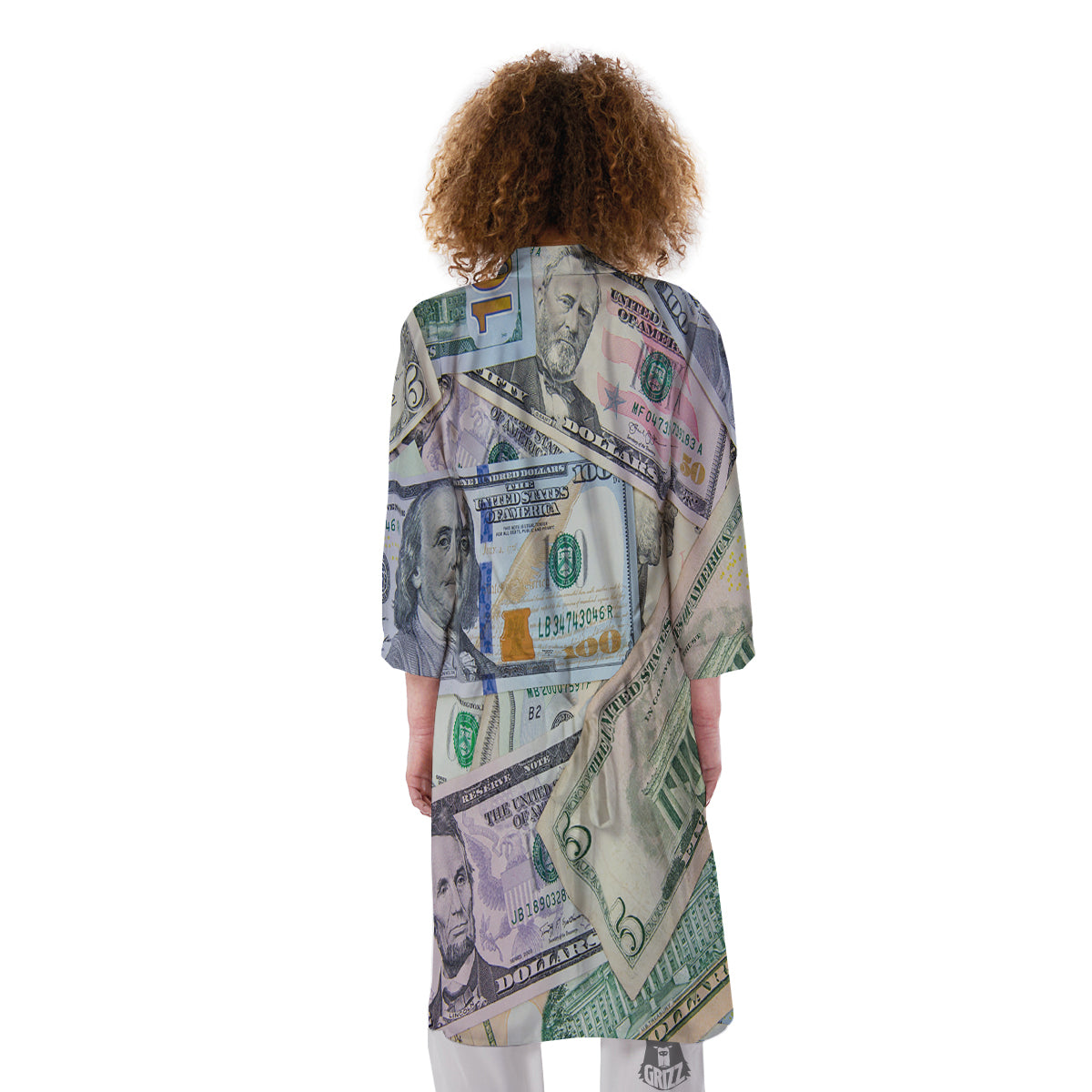 US Dollar Print Kimono-grizzshop