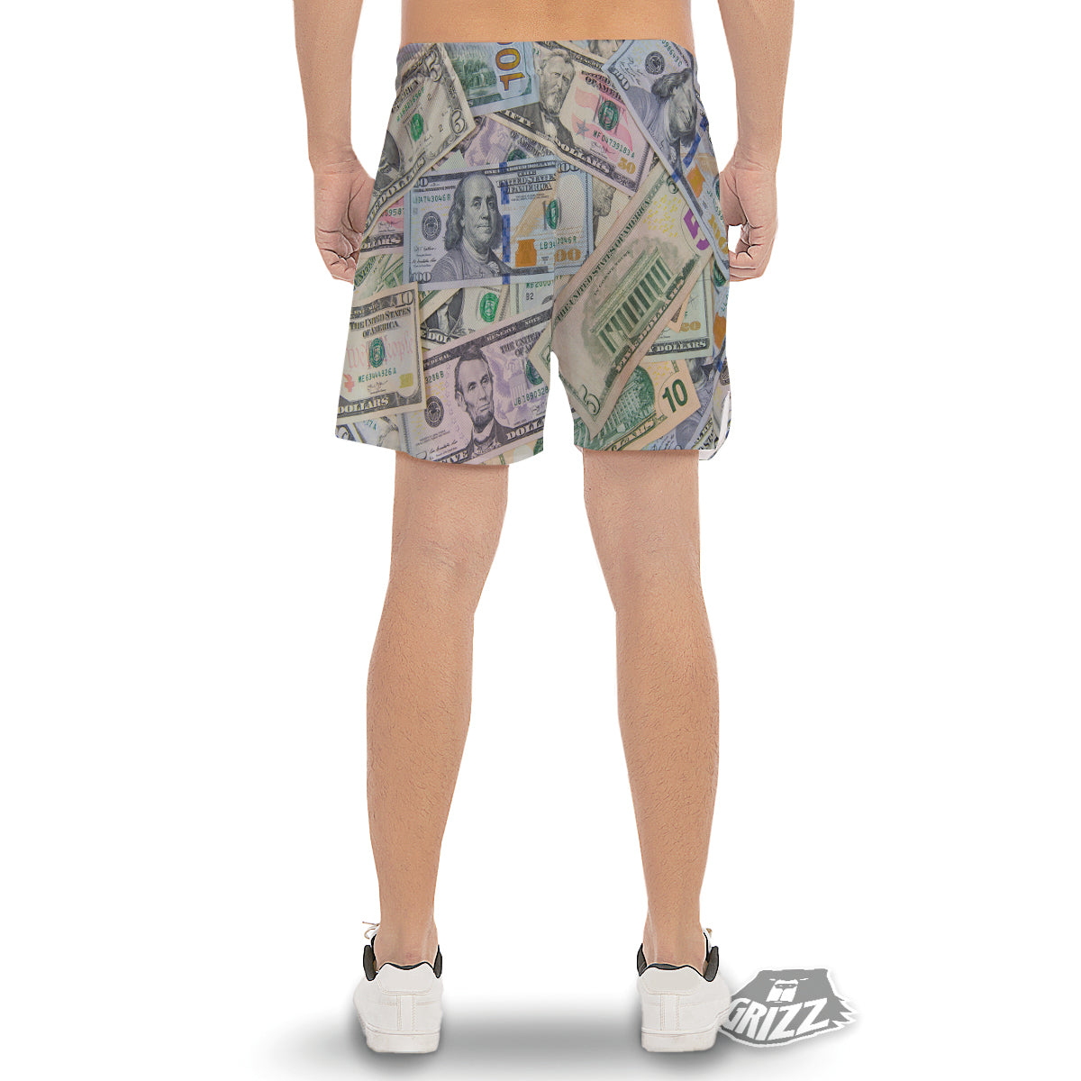 US Dollar Print Men's Gym Shorts-grizzshop