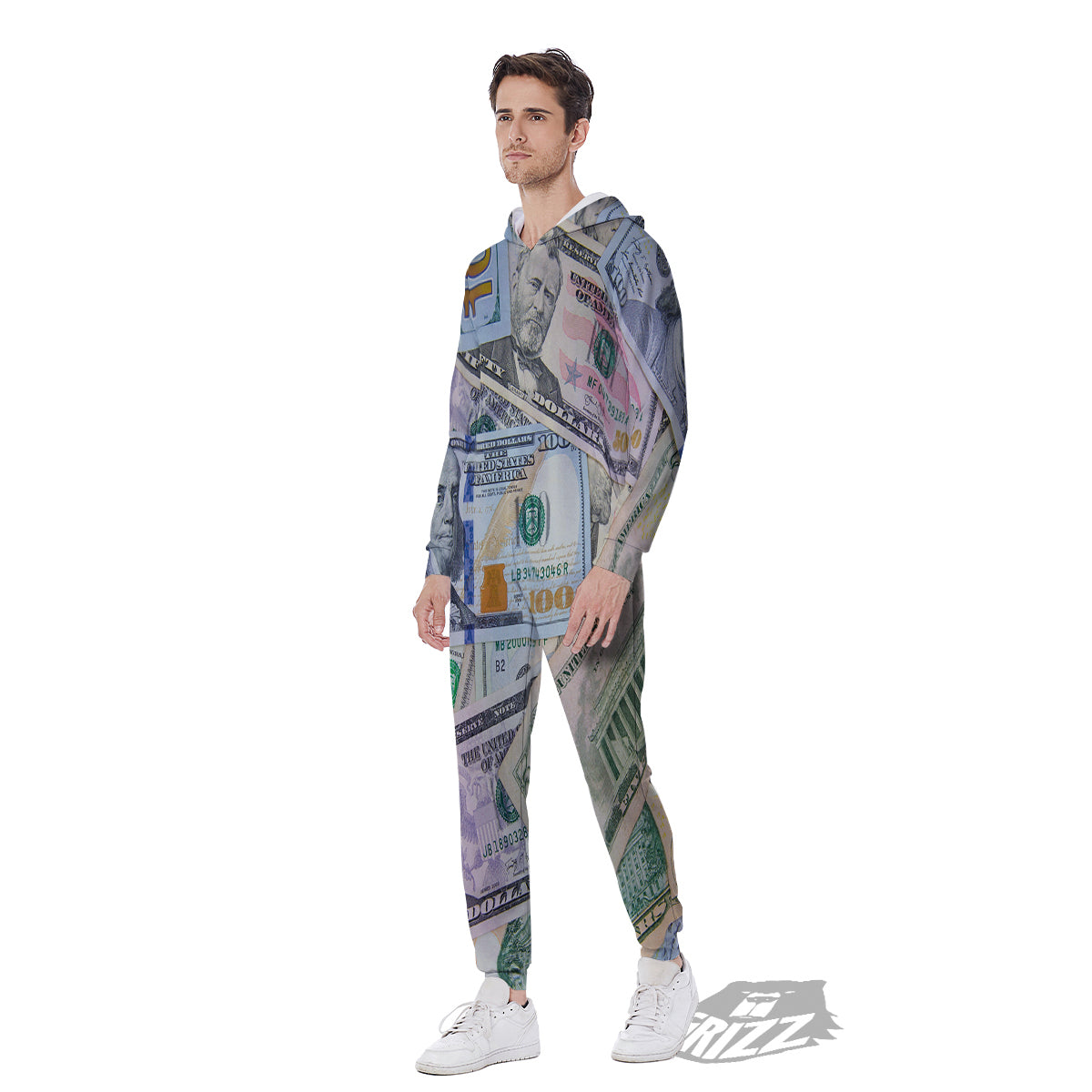 US Dollar Print Men's Jumpsuit-grizzshop