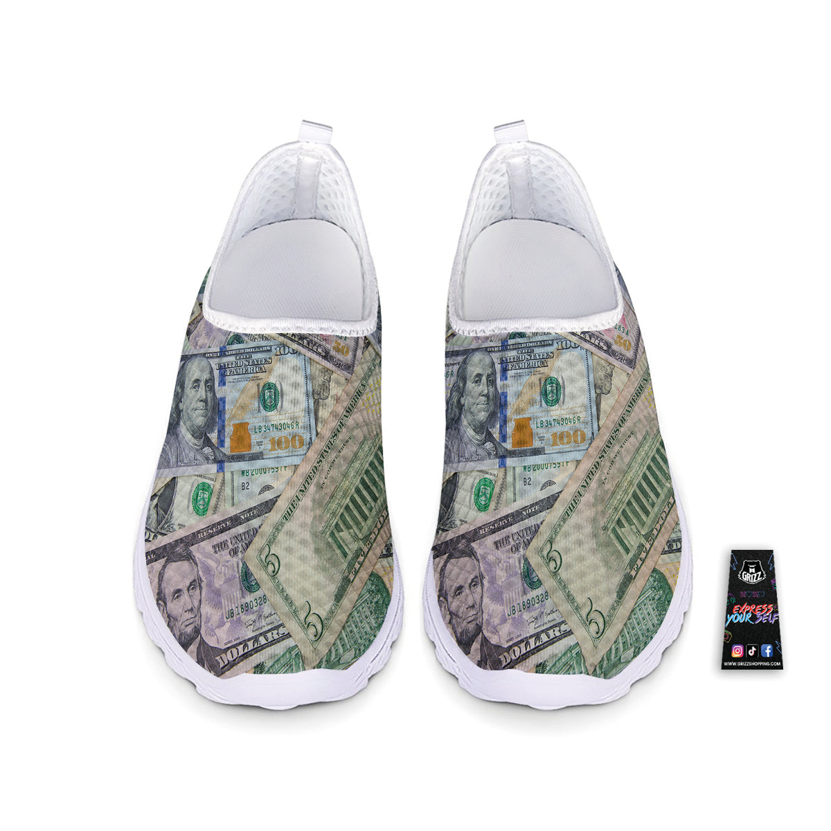 US Dollar Print Nurse Shoes-grizzshop