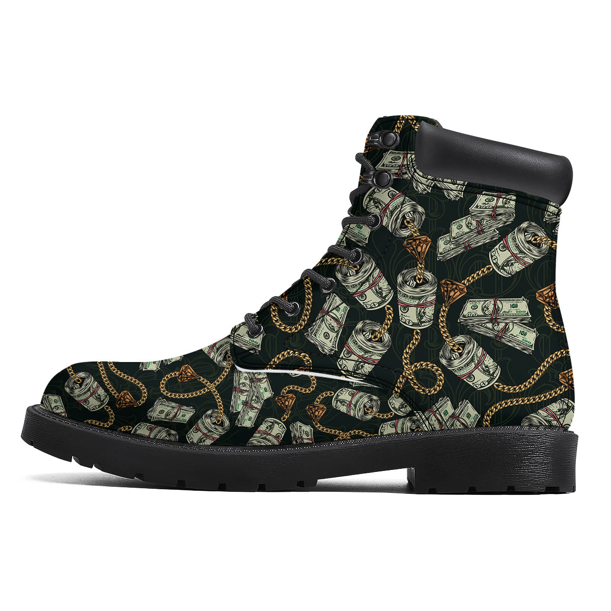 US Dollar Print Pattern Boots-grizzshop