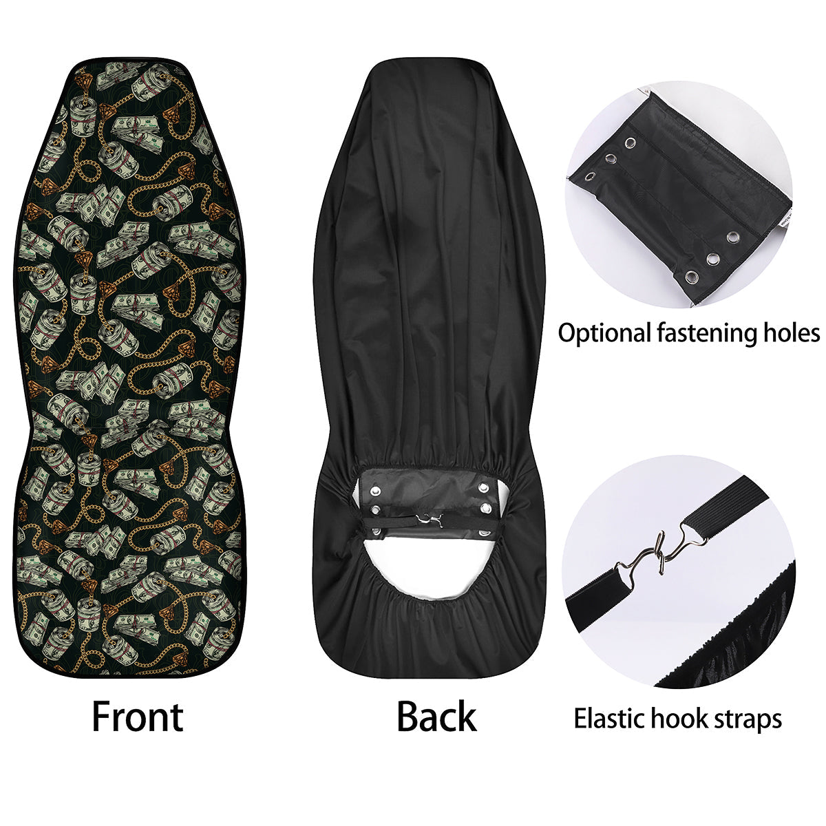 US Dollar Print Pattern Car Seat Covers-grizzshop