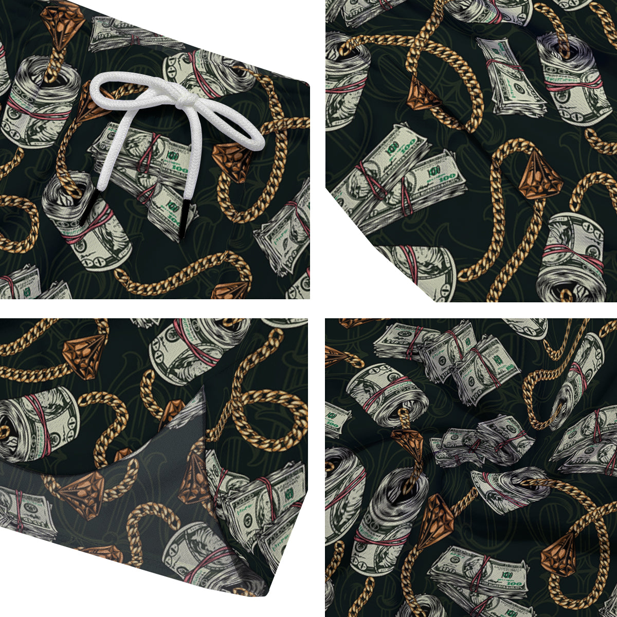 US Dollar Print Pattern Men's Running Shorts-grizzshop