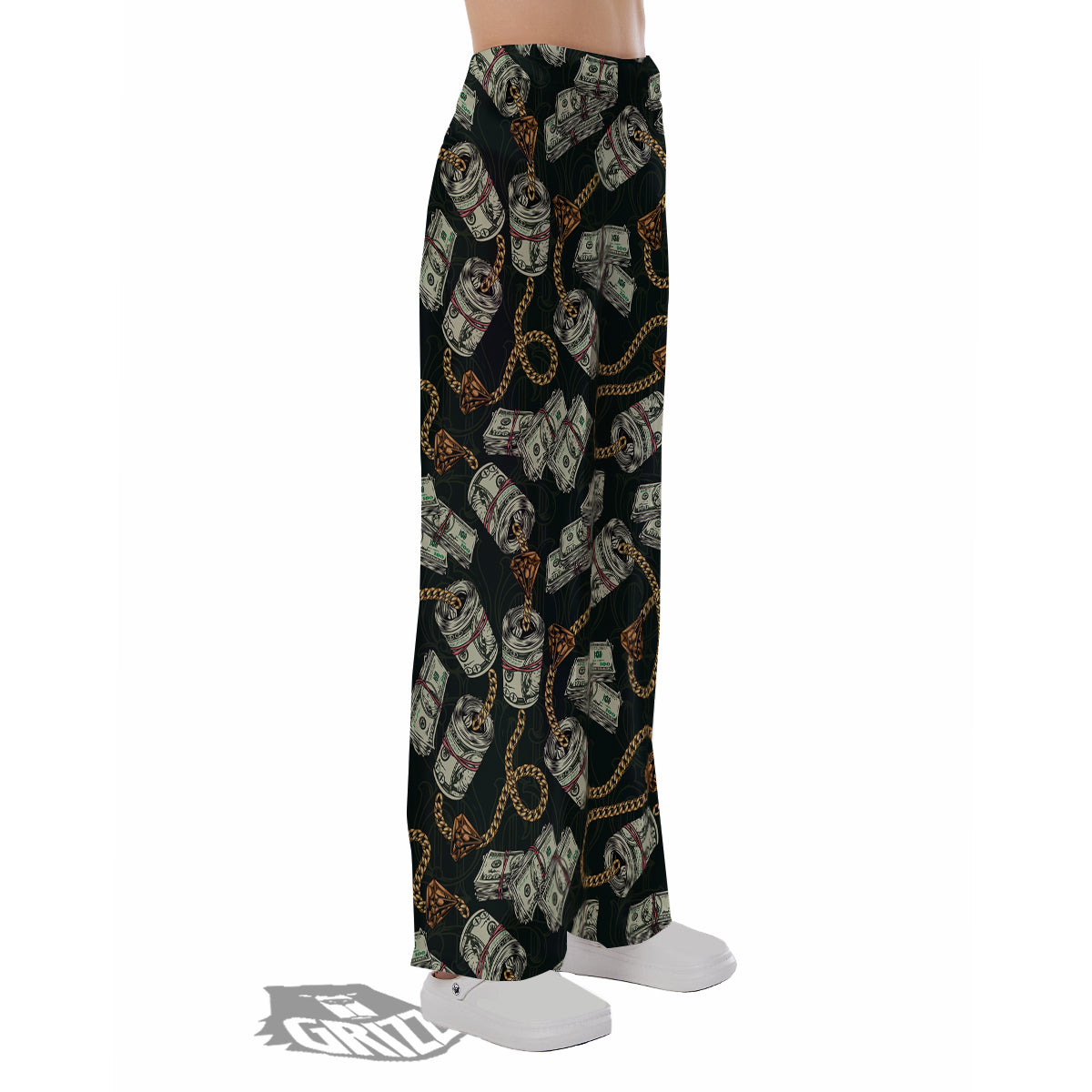 US Dollar Print Pattern Pajama Pants-grizzshop