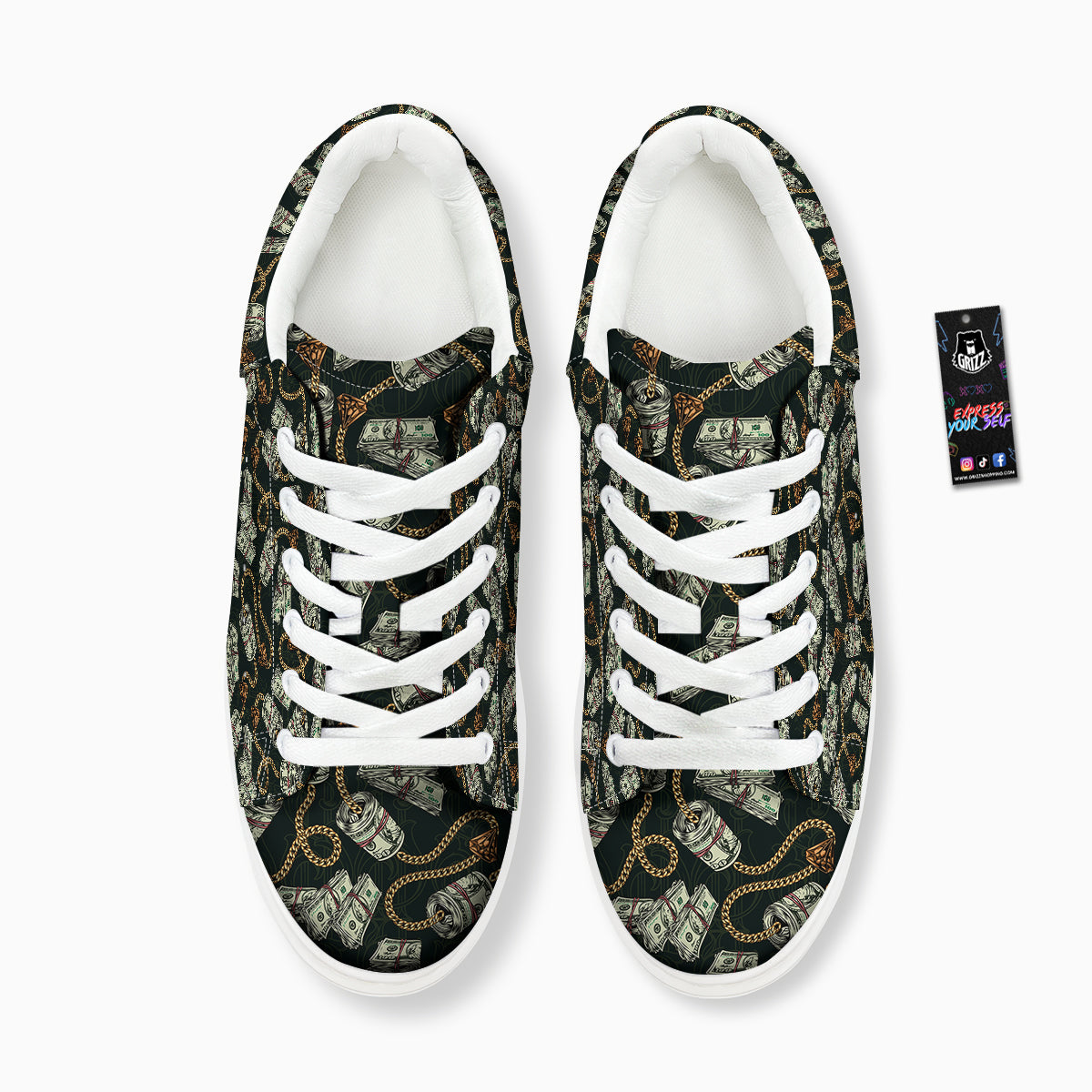 US Dollar Print Pattern Platform Shoes-grizzshop